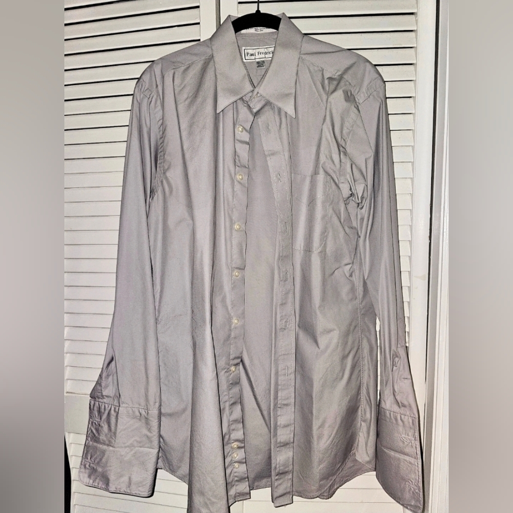 Paul Fredrick Slim Fit Dress Shirt – Light Gray (15.5 / 33)